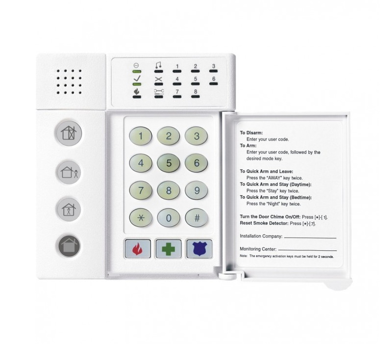 10000021 LED keypad voor NX,8 zones, horizontale deur