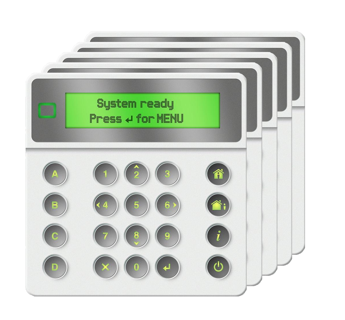 10000141 LCD keypad voor NXG centrales, wit, met Mifare DESFire lezer (5 stuks)