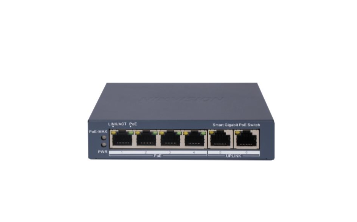 20001507 Hikvision 4-poorts Gigabit Smart PoE Switch