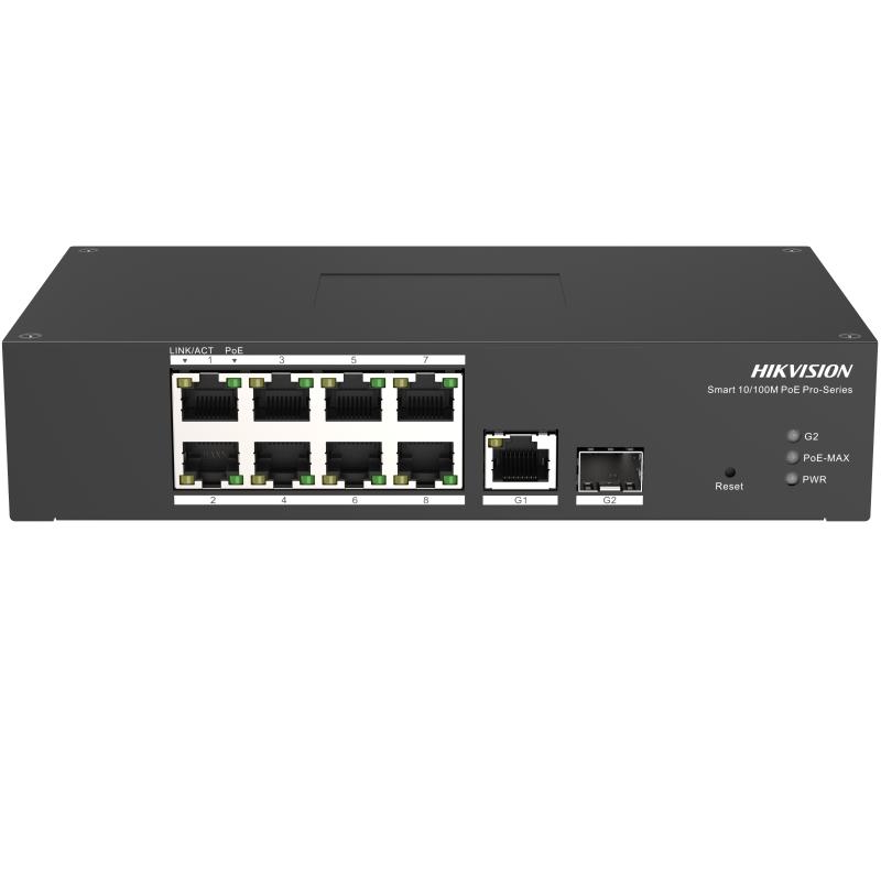 20001516 Hikvision 8-poorts Fast Ethernet 10/100 Mbps Smart managed PoE switch