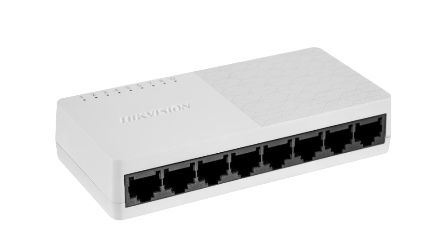 20001521 Hikvision 8-poorts Fast Ethernet Switch, kunststof behuizing